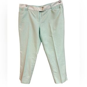 The Limited Mint Green Textured Cotton Cropped/Ankle Straight Leg Trouser S12